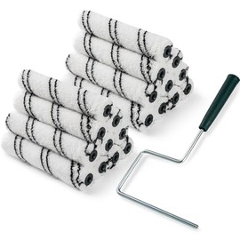 Paint Roller Covers, 20 Pack 6 Inch Microfiber Paint Roller (3/8 Inch Nap) with Anti Rust Metal Roller Frame, Suitable for Wall and Furniture Painting