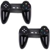 2Pcs Dollhouse Miniature Game Controller, Black Wireless Gamepad Model, 1:12