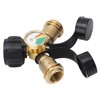 2 Way Propane Gas Splitter Brass POL to Qcc1 Y