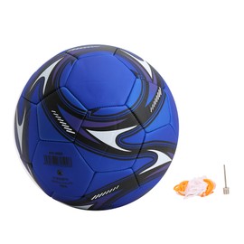 PVC Sport Equipment Football Soccer Ball Training Match Machine- Stitched Accessory(blue )