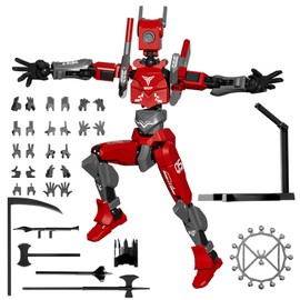 SGYYSG T13 Action Figures, Assembly Completed Dummy 13 Action Figure, 5.2 Inch Robo 13 3D Printed Action Figure - The Ultimate Hero for Action-Packed Playtime (Red)