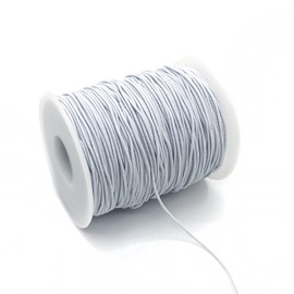 1mm Elastic Cord for Bracelets Necklaces, Cakasi 110 Yards Sturdy Stretchy Elastic Cord for Jewelry Making, Necklaces, Beading - White