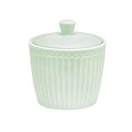 GreenGate Ceramic Sugar Bowl Alice Green Sugar Pot Everyday Tableware Pale Green Tin