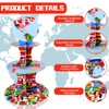 3 Tier Cupcake Stand, World Flag Theme Cardboard Cupcake Tower,