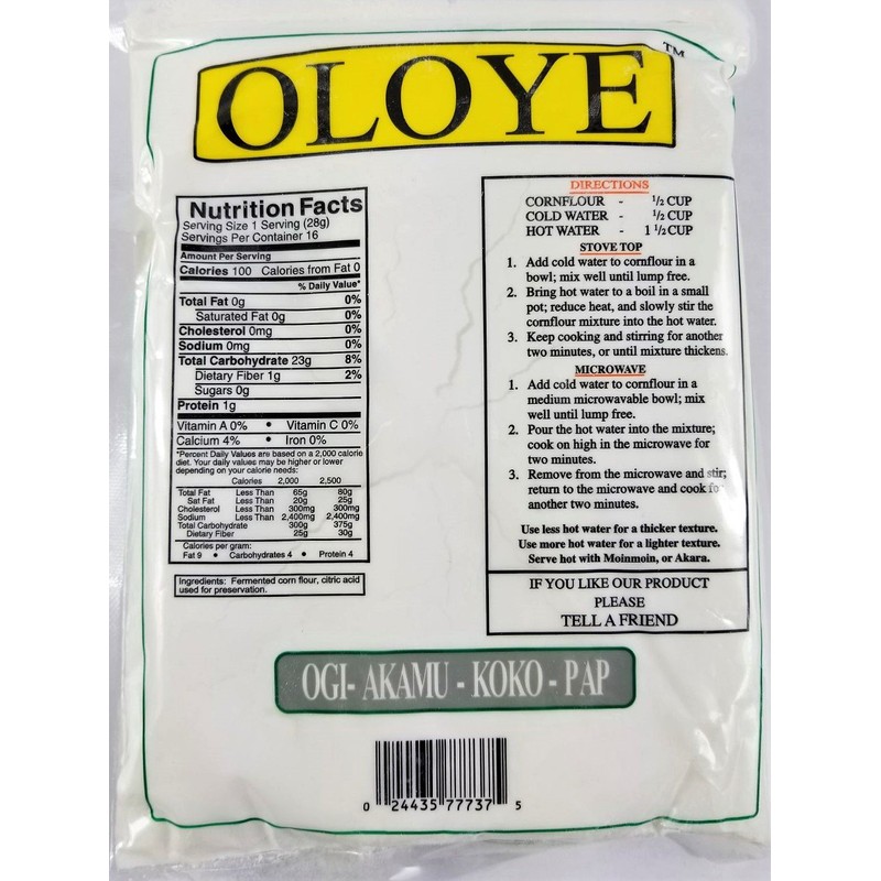 Corn Flour - Fermented CornFlour 1lb (Pack of 2)