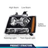 PIT66 Headlight Assembly Compatible with 2007-2014 Chevy Tahoe Suburban/2007-2013 Avalanche