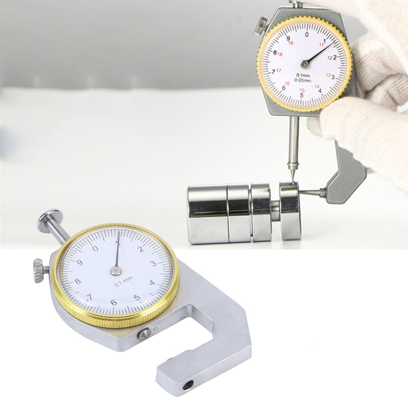 Thickness Gauge Round Dial Accuracy Measuring Tool Flat Pointed Head