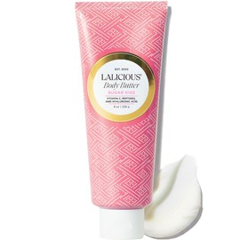 LaLicious Sugar Kiss® Whipped Body Butter 8oz | Ultra-Hydrating Shea Butter Body Cream with Hyaluronic Acid, Vitamin C & Peptides | Moisturizing Lotion for Dry Skin | Firming & Skin-Softening