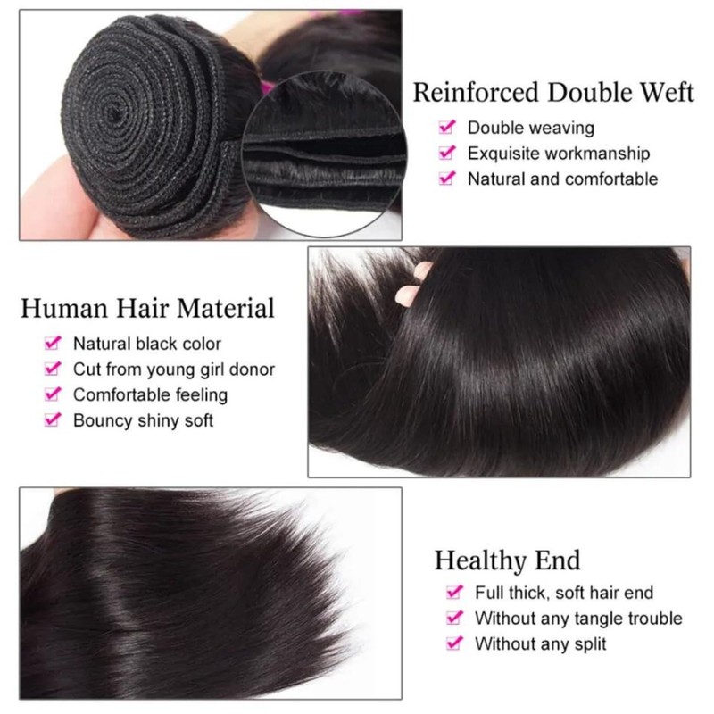 Straight One Bundle Human Hair 100g/Pack 26 Inch 12A Unprocessed