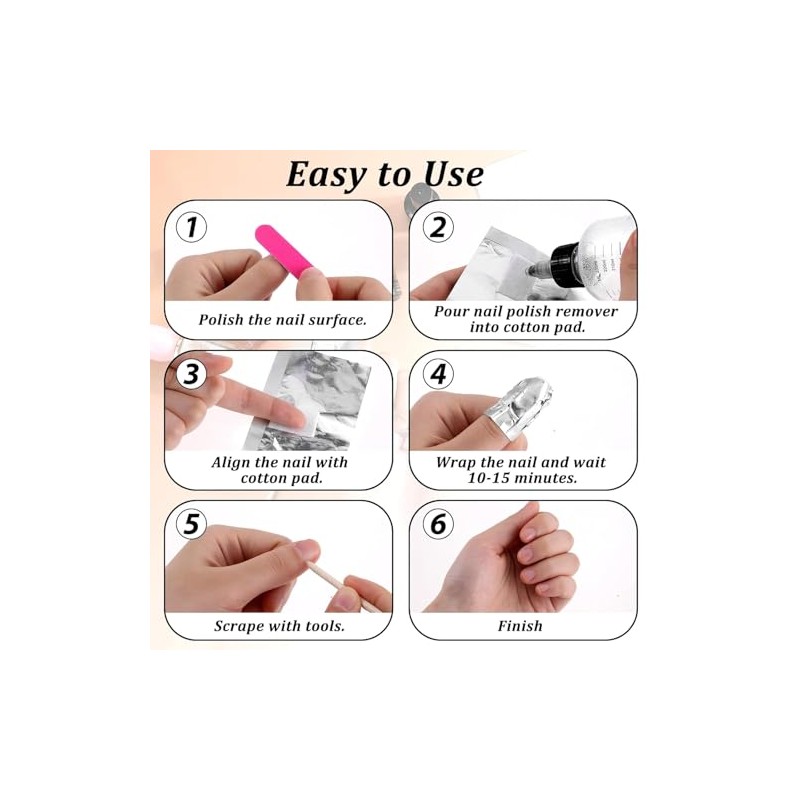 100 Pcs Almohadillas para Quitar Esmalte de Uñas, Quitaesmalte de