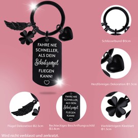 Sugeru Keyring with engraving - courage gift | gift best friend birthday | lucky charm | farewell gift | motivational gifts | for colleague children, Fns-Black, S