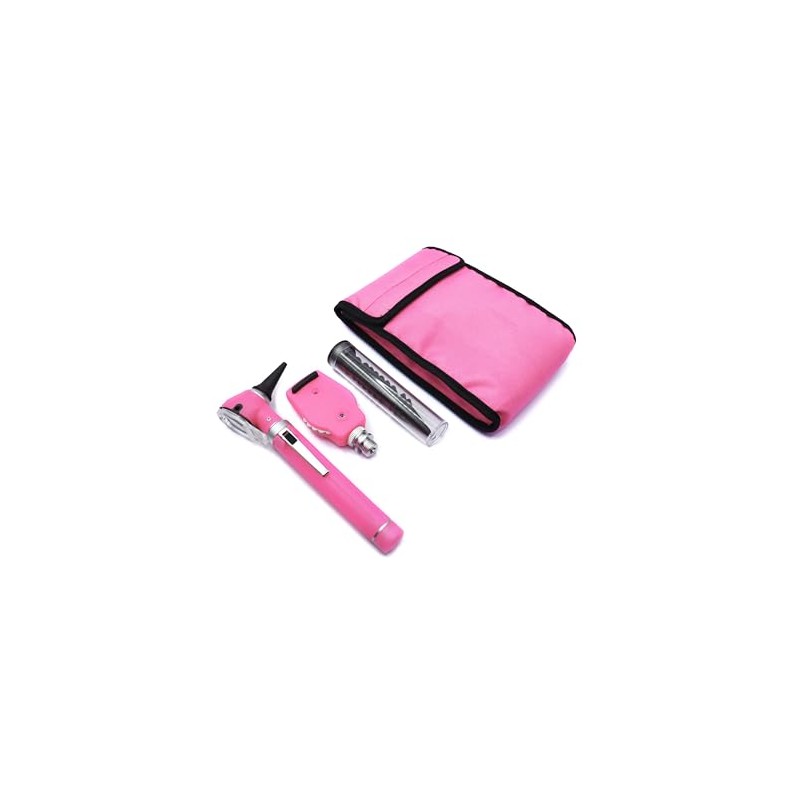 Estuche de Diagnostico Oto/Oftalmo, Lona, FO, Led, Rosa