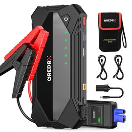 GREPRO Jump Starter (10L Gas & 8.0L Diesel Engines), 3000A Car Battery Jump Starter Battery Pack,12V Booster, Jump Box with Jumper Cables, Car Jumper with LED Light
