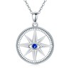 PROESS Evil Eye Compass Neaklace Sterling Silver Evil Eye Pendant