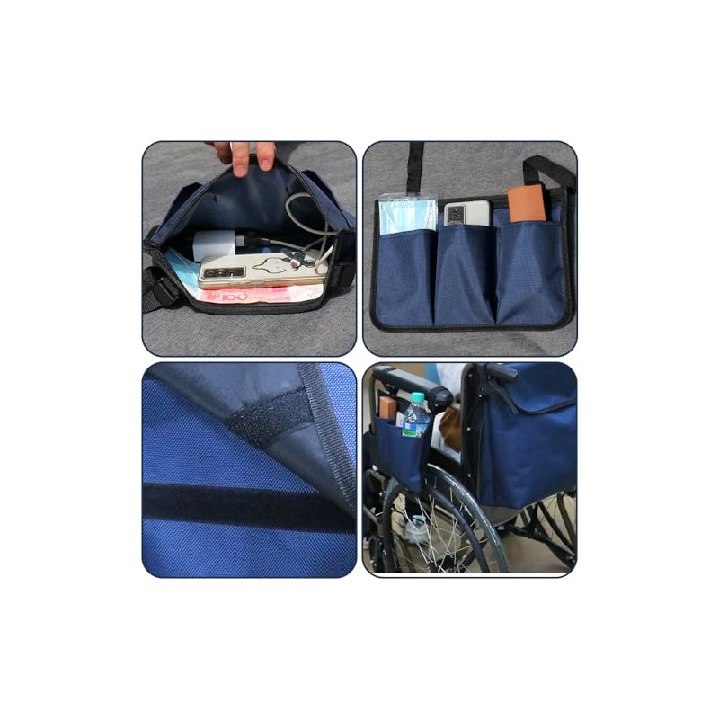 2 Pcs Wheelchair Side Bag, for Standard Wheelchairs & Walkers
