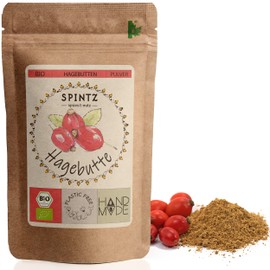 SPINTZ Organic Rosehip Powder - Whole Rosehip Ground - Real Rose Hip Powder from Organic Cultivation - Vegan Vegetarian - Natural Spice without Additives (500 g)
