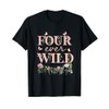 Four Ever Wild Wildflower Watercolor Floral 4th Bday Girl T-Shirt