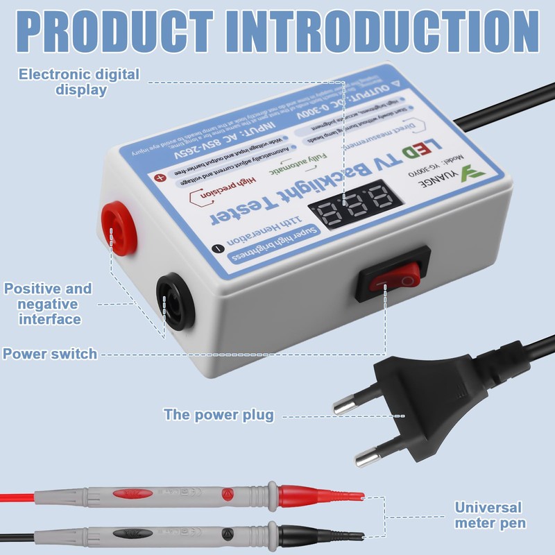 LED Tester, LED Backlight Tester with Pair of Test Probes,