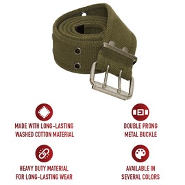 Uf Vintage Belt W/ Double Prong Buckle,Olive Drab ,Small