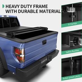 Soft Quad-fold Tonneau Cover Fit for Ford F-150 F150 2009-2014, Fleetside 5.5 Ft Bed