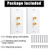 2 Pack Single Gang 1.0 Speaker Wire Wall Plate (Banana