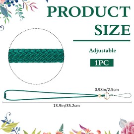 GORGECRAFT Breakaway Lanyard 35cm Long Adjustable ID Badge Holder Neck Strap with Safety Breakaway Buckle Phone Name Badges Cord String for Teachers Students School Office Keychains Green