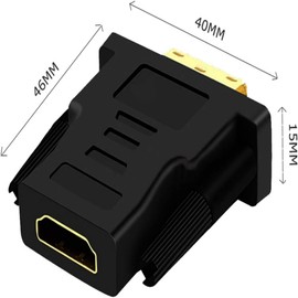 DVI to HDMI Adapter, HDMI Female to DVI (1+24 Pin) Male Converter 1080P DVI to HDMI Port Changer Adaptor with Gold Plated Connectors (1-Pack)