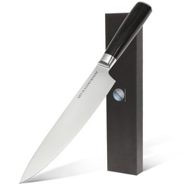 Japanese Chef Knife, 8-Inch Razor-Sharp 3Cr13 Stainless Steel Blade, Professional Ergonomic Color Wood Handle, Multipurpose Kitchen Knife for Chopping, Slicing, and Dicing – Includes Premium Gift Box