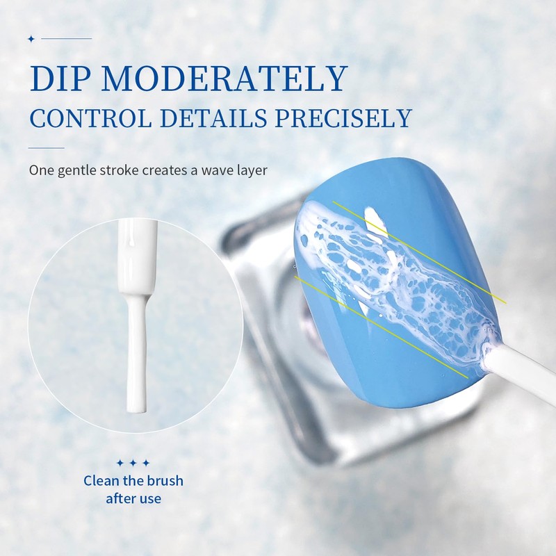 JODSONE White Blooming Wave Nail Gel 16.5ML,Spreading Effect for Ocean