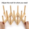 Lawei 2 Pack Bamboo Bottle Drying Rack, Retractable Bottle Cup