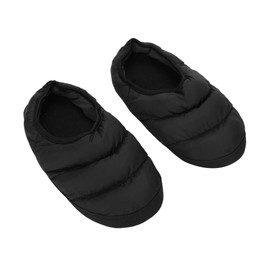 IBLUELOVER Slippers Women's Men's Winter Slippers Warm Down Shoes Thick Sole Soft Hut Shoes Indoor Bed Shoes Down Cotton Shoes for Christmas Gift Autumn Winter, black