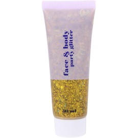 Purpurina Líquida Corporal Dorada en Gel 50ml Brillo Efecto Decorativo, para Rostro y Brazo, Fácil de Usar, Adecuado en Maquillaje de Fiesta