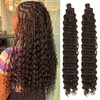 Dark Brown Deep Wave Boho Hair for Braiding Synthetic Brown