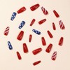 24Pcs Independence Day Press on Nails Medium Coffin Fake Nails