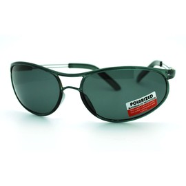 Indestructible TR90 Frame Polarized Lens Sporty Officer Style Sunglasses - Grey