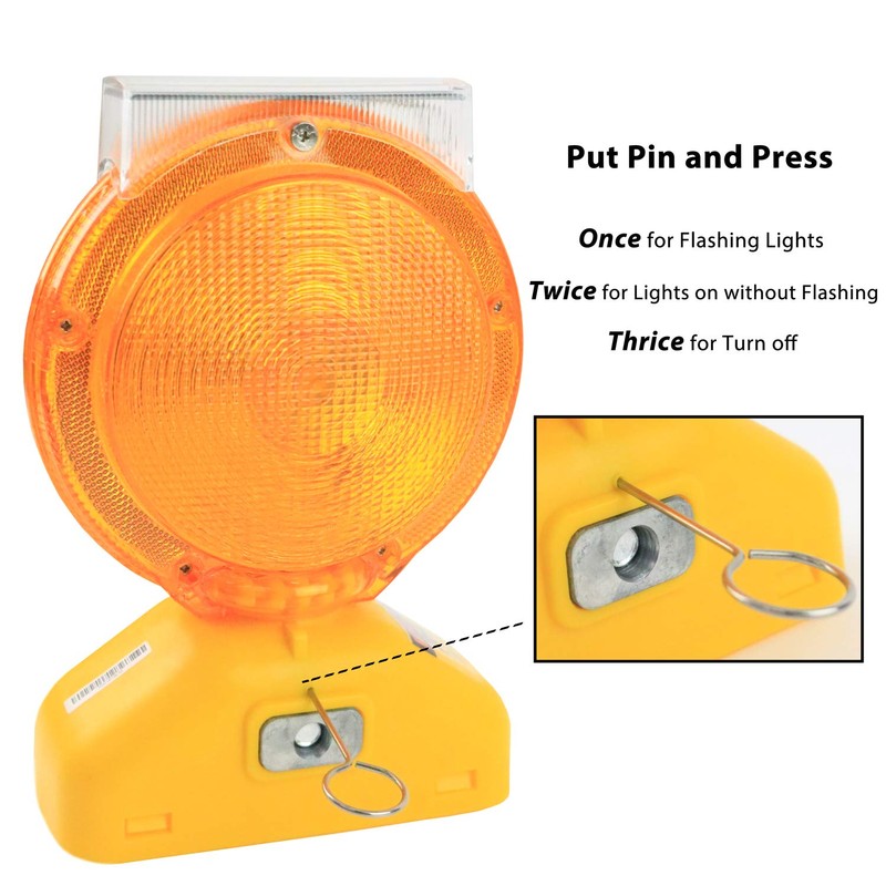 (One Ea) RK Safety BLIGHT-ST Solar Rechargeable Barricade Amber LED