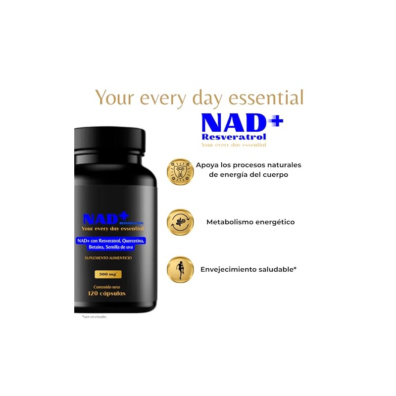 AKAM NAD+ 120 Caps 500mg con Resveratrol y Quercetina |