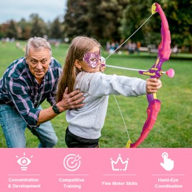 VGOFUN Kids Bow and Arrow Set- LED Light Up Archery Set Toy with Sparkling Princess Cape and Cute Butterfly Mask, 10 Suction Cup Arrows, Outdoor Toys Gifts for 3-8 Year Old Girls