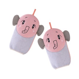 FRCOLOR 2pcs Cartoon Boy Girl Bath Gloves Thickened Shower Scrubbers for Body Cleaning Design for Boy Girl for Fun Bathing