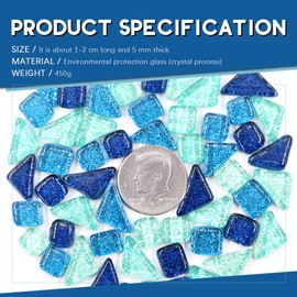 Swpeet 1Ib Glass Mosaic Tiles Pieces Stained Glass for Crafts, Mixed Colors and Patterns (Mosaic Tiles E)