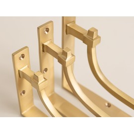 Satin Brass Vintage Industrial Style Solid Brass Shelf Brackets | Brass Shelving Heavy Solid Cast Brass | Sold Individually
