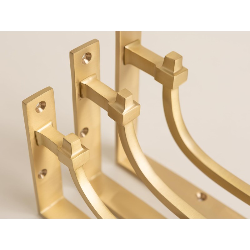 Satin Brass Vintage Industrial Style Solid Brass Shelf Brackets |