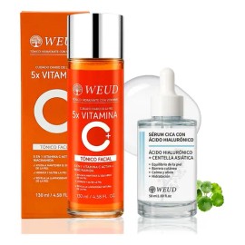 Facial Tónico Vitamina C+sérum Cica, Hidratante Y Reparador