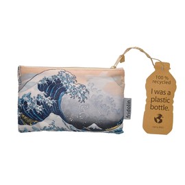 Fridolin Bag: Hokusai, large wave - "I was a bottle" recycled, bag in bag, W/H: approx. 45.5 × 68.5 cm (open); W/H: approx. 15.5 × 9.5 cm (closed in small bag), Colourful