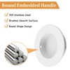 MOROBOR 4pcs White Round Recessed Handle, 65mm Large Stainless Steel