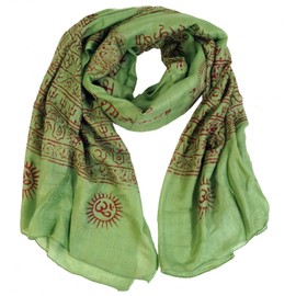 GURU SHOP Thin Baba Scarf, Benares Lunghi, Men/Women, Pink, Synthetic, Size: One Size, Green