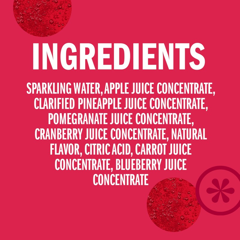 IZZE Sparkling Water Juice Beverage Blend, Pomegranate, No Sugar Added,