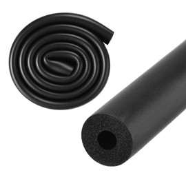 M METERXITY Pipe Insulation Foam Tube, 6mm 1/4" ID 16mm 5/8" OD 3.3Ft 1m Length, Soft Flexible Foam Tubing Pipe Foam Insulation for Handle Grip Support/Guitar Stand/Roof Racks [Black]
