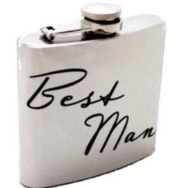 Amore Stainless Steel Silver 5oz Hip Flask - Best Man WG319
