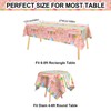 Xinvery 2PCS Happy Easter Tablecloth,Pink Easter Party Tablecloth Bunny Egg